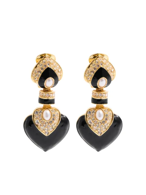Kenneth Jay Lane heart-embellished earrings