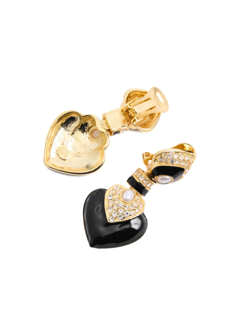 Kenneth Jay Lane heart-embellished earrings - Goud