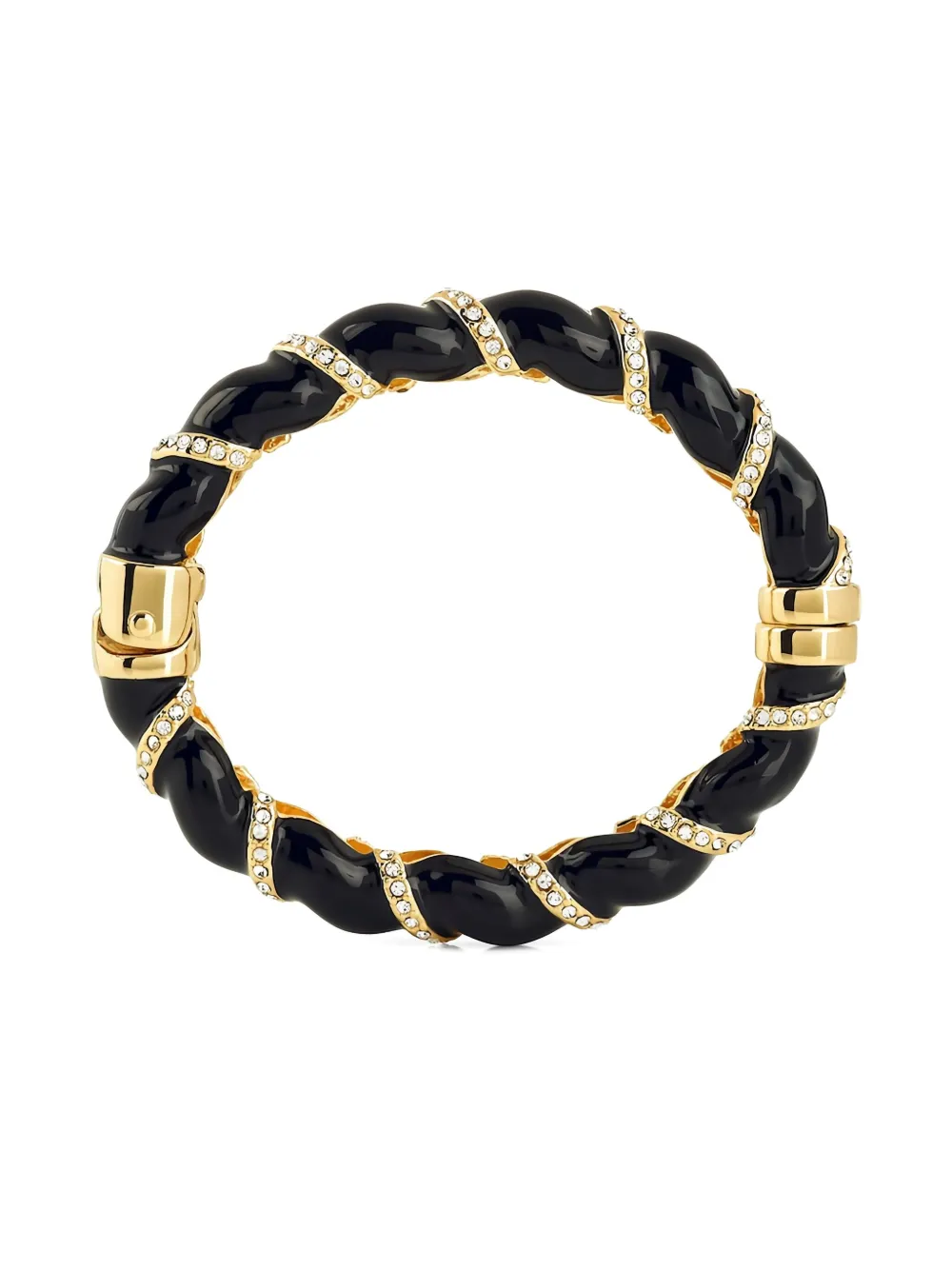 Kenneth Jay Lane twisted rhinestone-embellished bangle - Oro