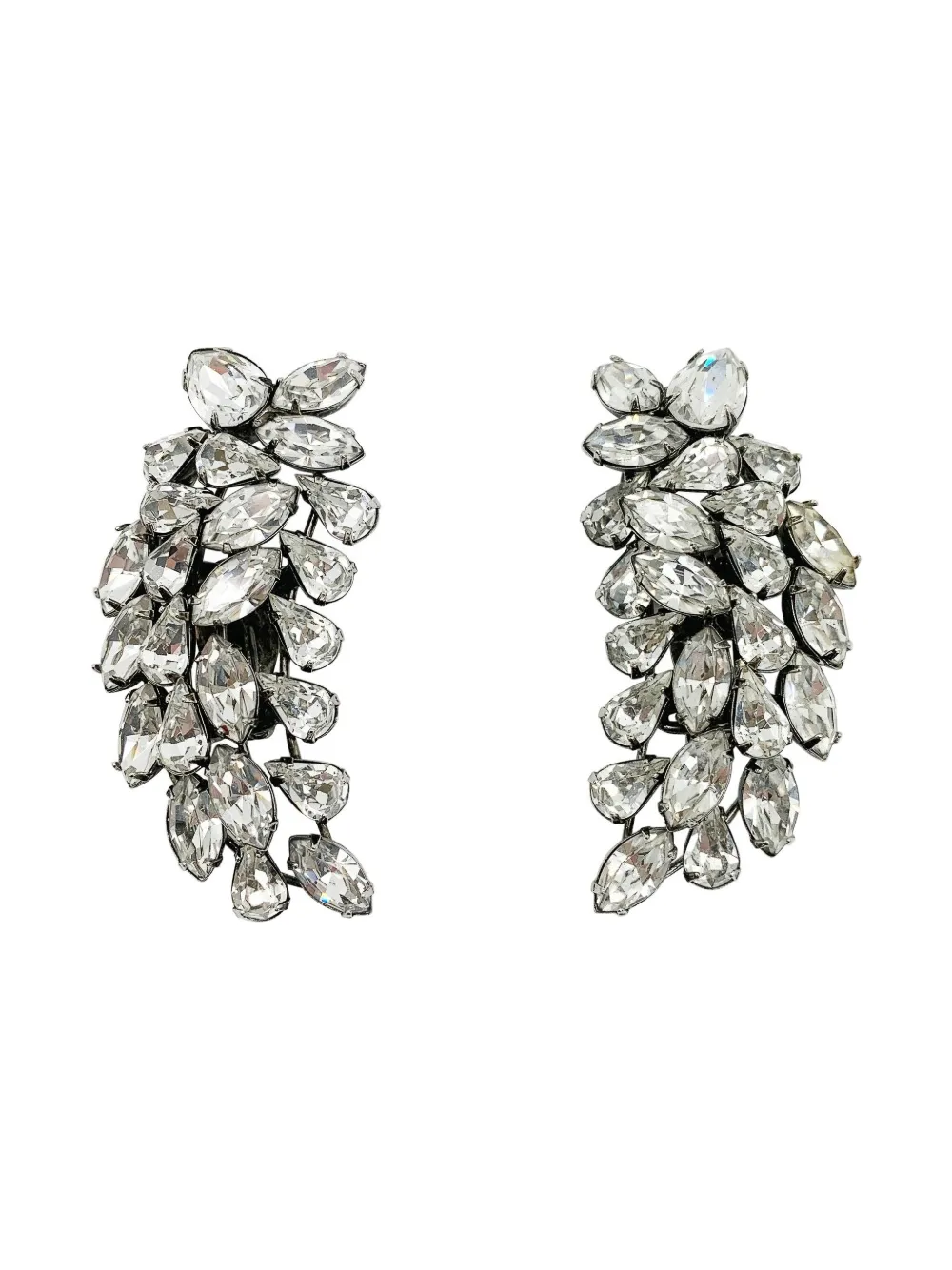 Jennifer Gibson Jewellery 1980s Iradj Moini crystal-embellished climber earrings | Silver | Image 1