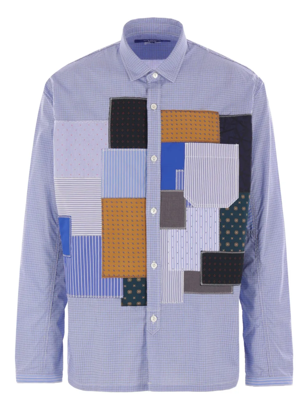Junya Watanabe MAN camisa de popelina con diseño patchwork | azul | Image 1