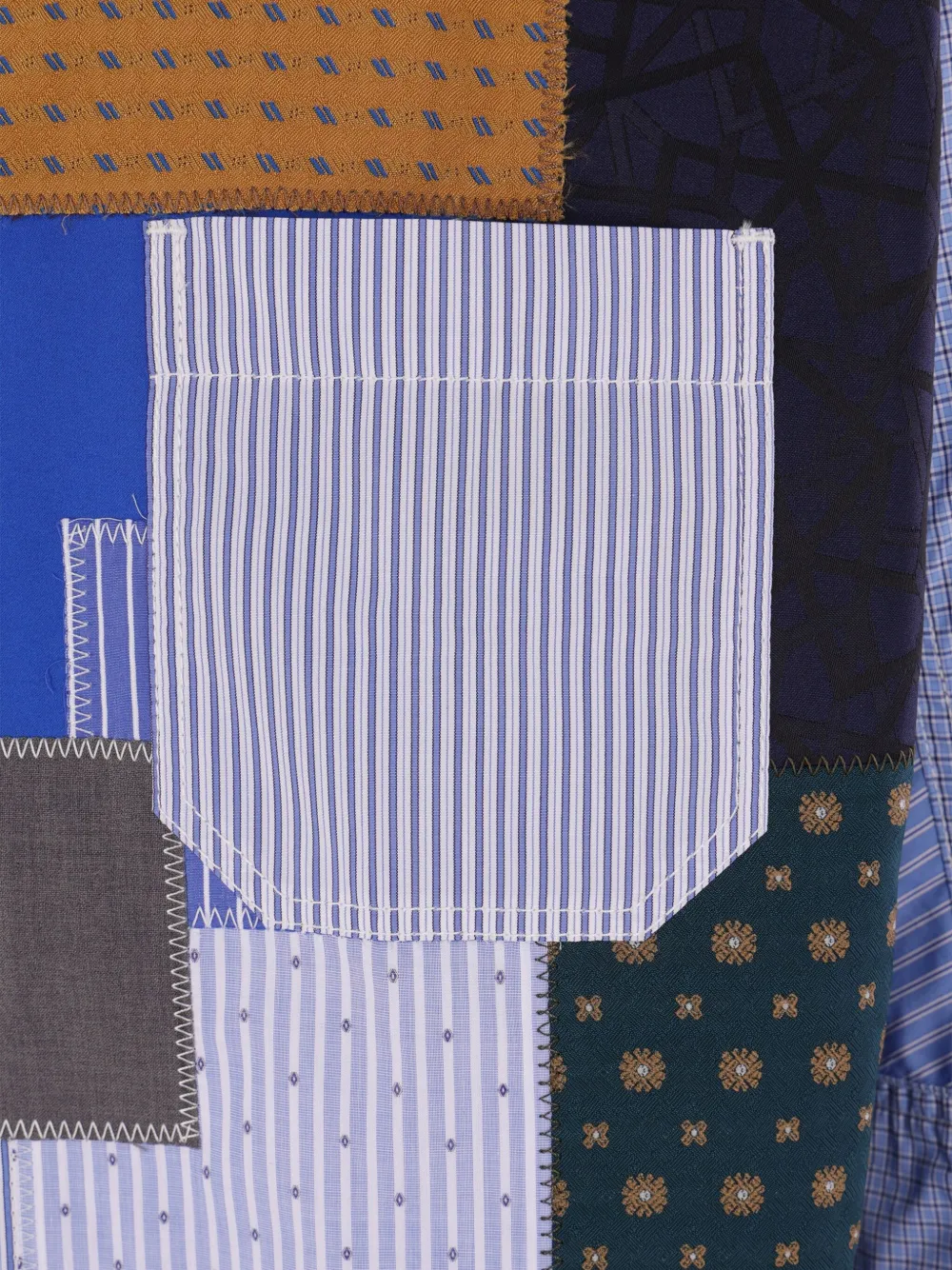 Junya Watanabe MAN Popeline overhemd met patchwork Blauw