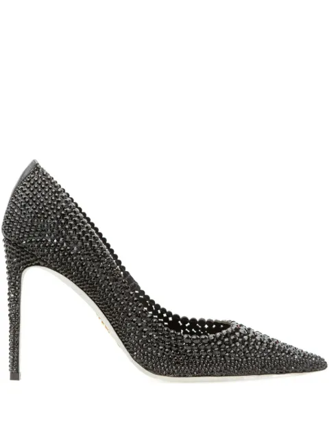 René Caovilla crystal-embellished pointed-toe pumps
