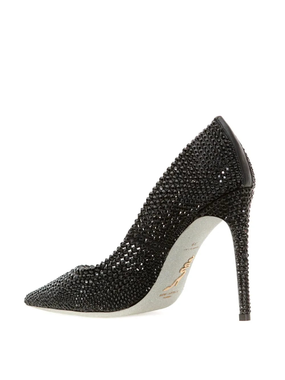 René Caovilla crystal-embellished pointed-toe pumps Zwart