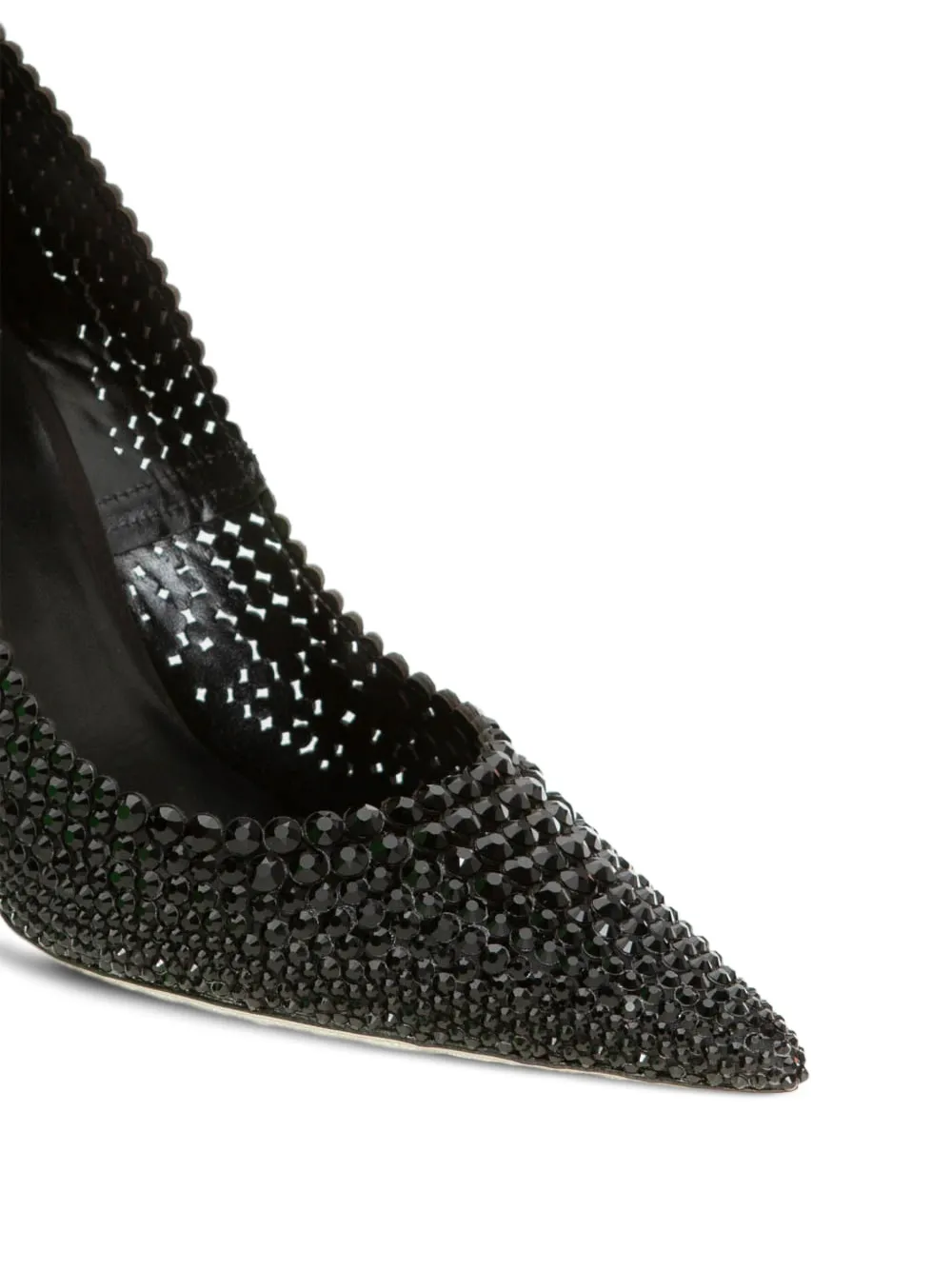 René Caovilla crystal-embellished pointed-toe pumps Zwart