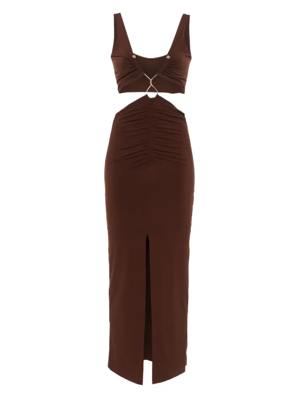 Nissa Cut-out Maxi Dress - Brown