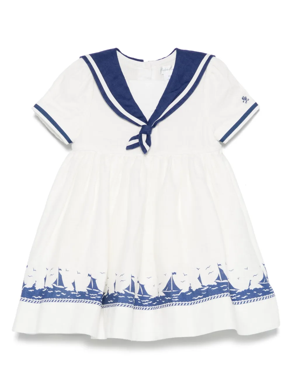 POLO RALPH LAUREN KIDS Linnen jurk Wit