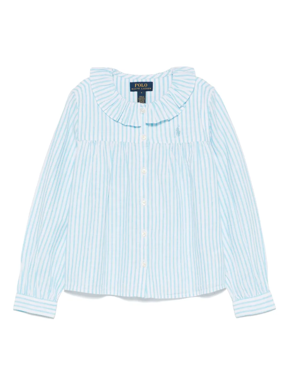 POLO RALPH LAUREN KIDS ストライプ シャツ - ブルー POLO RALPH LAUREN KIDS ストライプ シャツ - ブルー