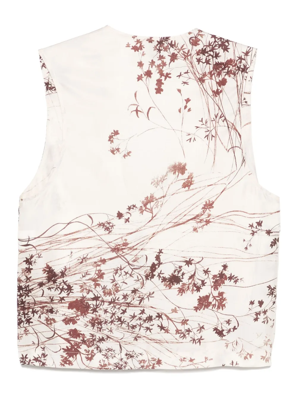 Alysi Zijden gilet met print Beige