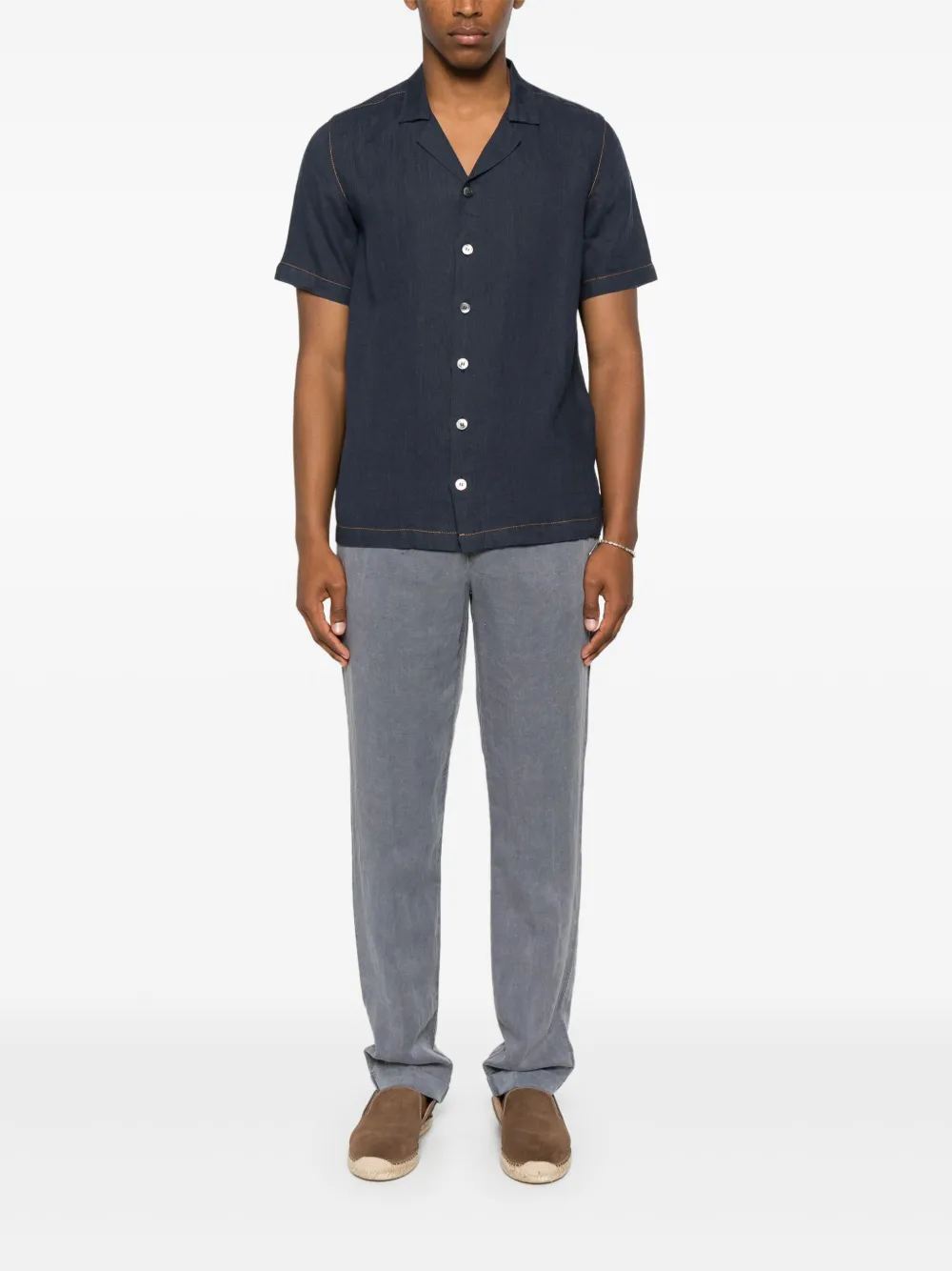 Berwich Broek met riemlussen - Blauw