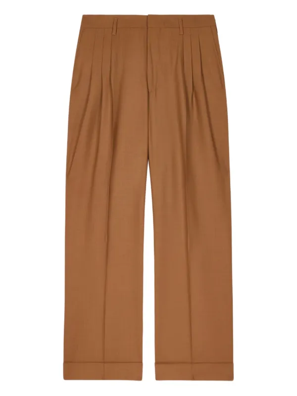 Paul Smith Wool Straight Trousers in Brown