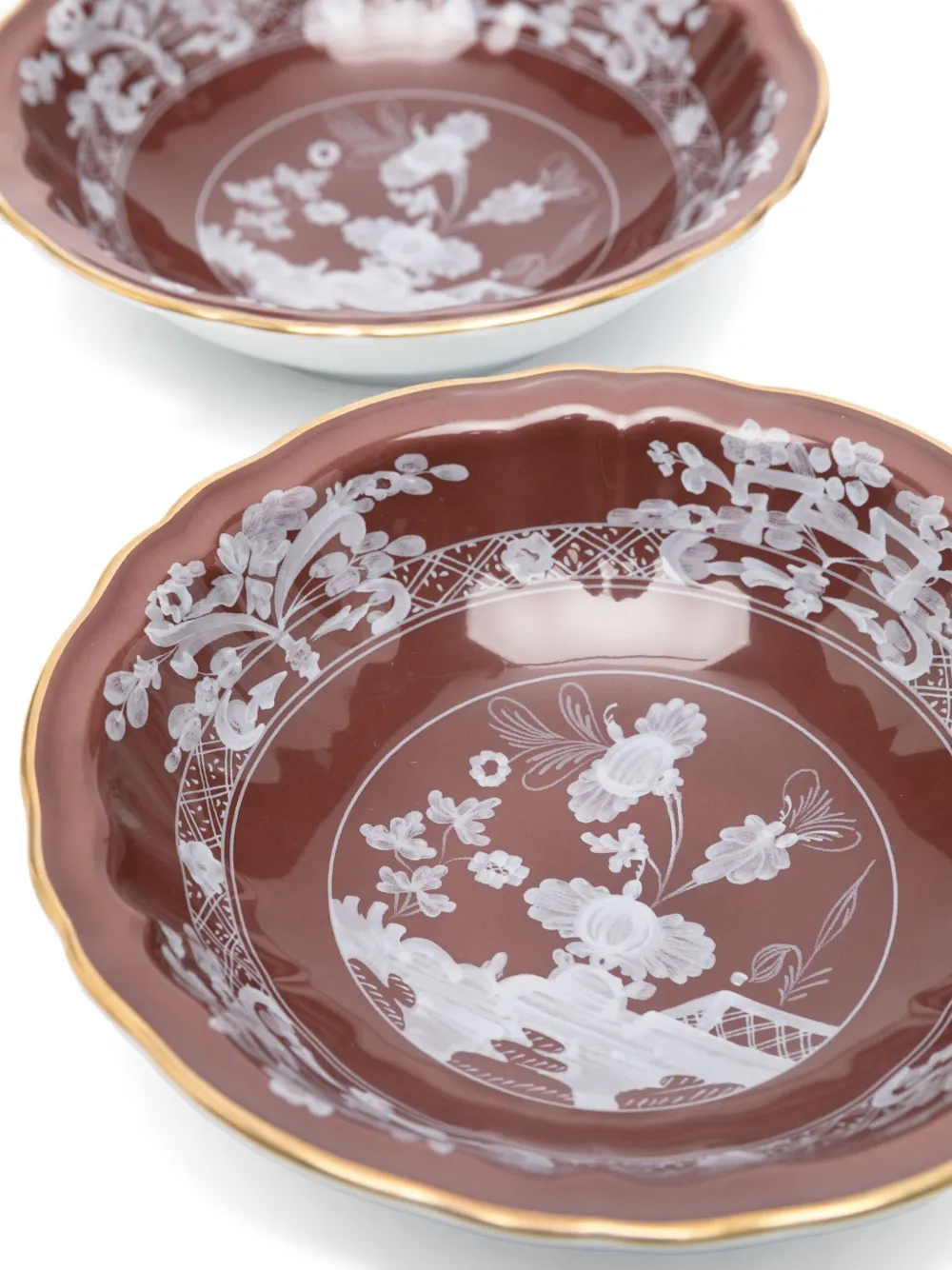 Ginori 1735 Oriente Italiano Small Bowl (pack Of Two) In Brown
