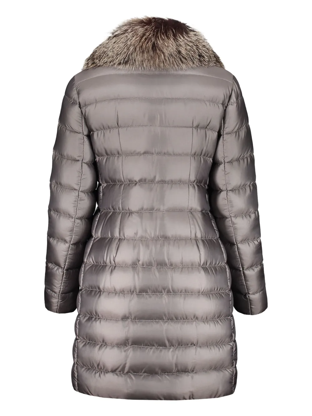Moorer Zip And Snap Button Fastening Down Jacket In Gray