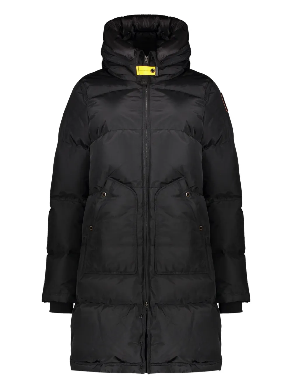 Parajumpers Hooded Logo-patch Down Jacket In Black