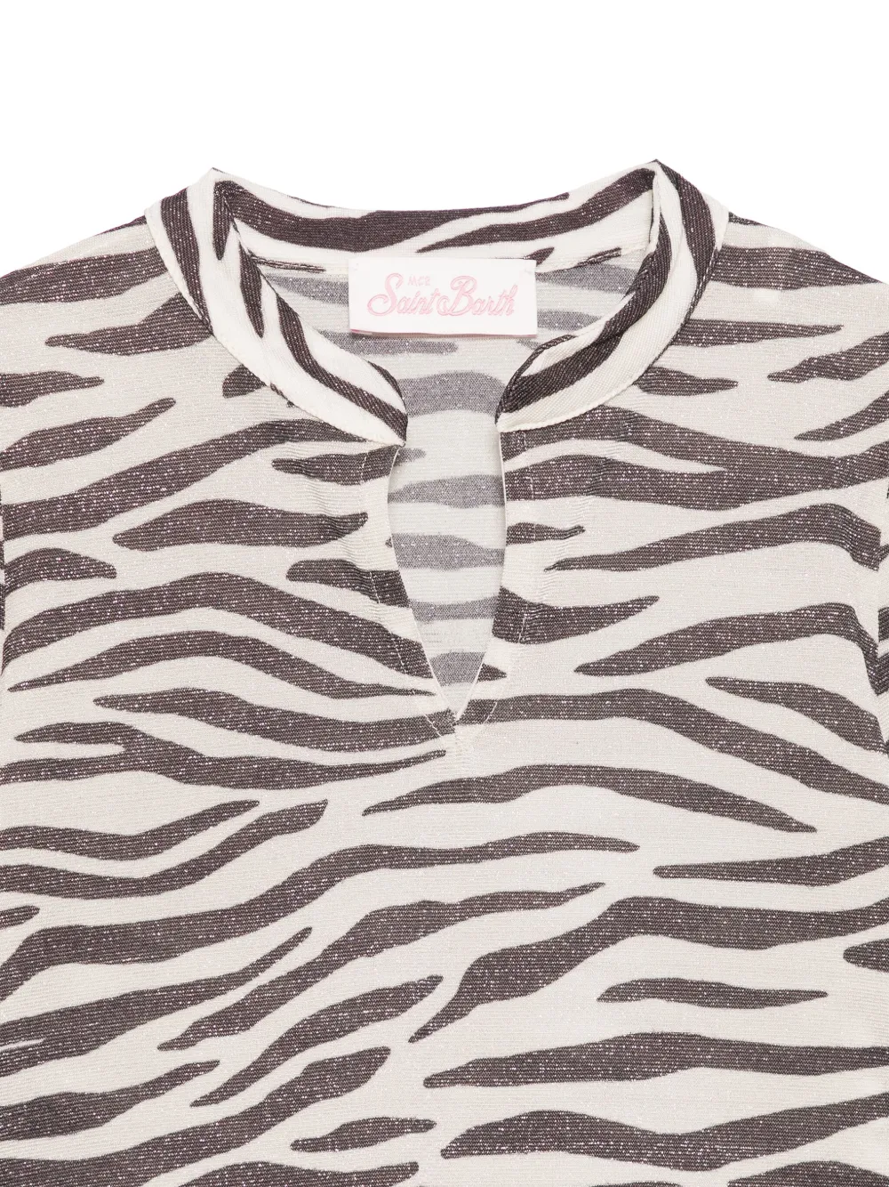 MC2 Saint Barth Kids Jurk met zebraprint Beige