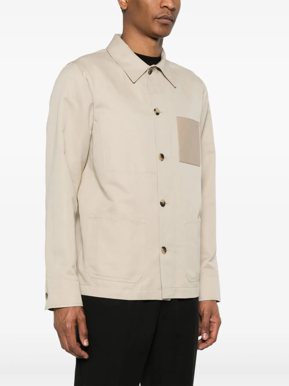 Jacob Cohën Shirtjack met logo-reliëf Beige