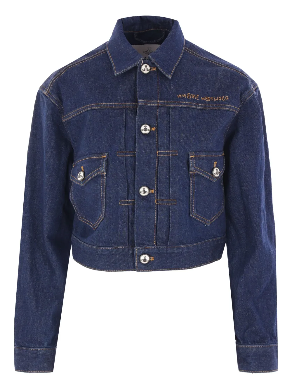 Vivienne Westwood Marlene cropped denim jack Blauw