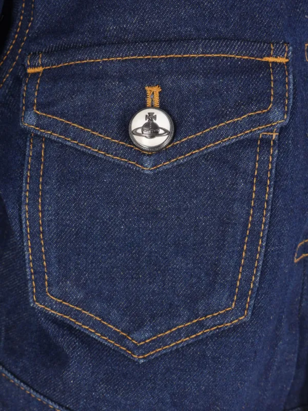 Vivienne Westwood Marlene Cropped Denim Jacket | Blue | FARFETCH