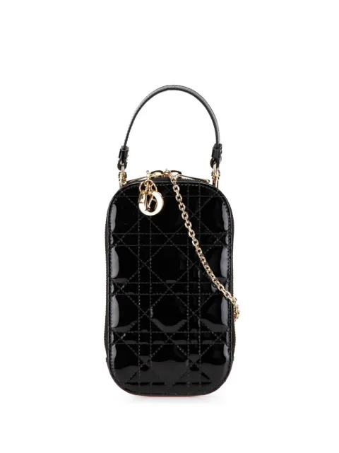 Christian Dior Pre-Owned 2021 Patent Cannage Lady Dior Call'in Phone Holder satchel