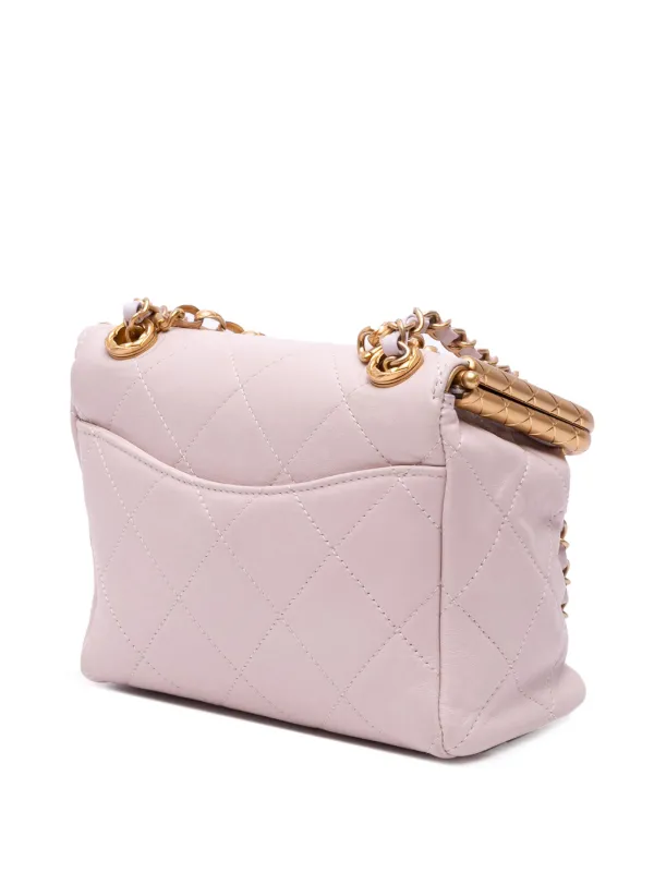 CHANEL ピンク キルティング ショルダーバッグ ラムスキン