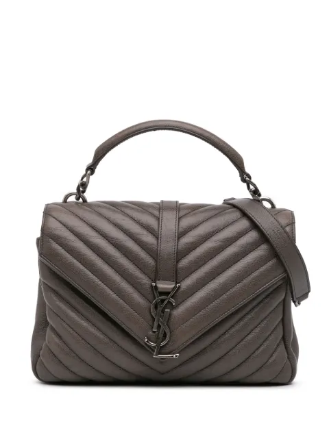 Saint Laurent Pre-Owned 2016 Medium Monogram Chevron Sheepskin College satchel