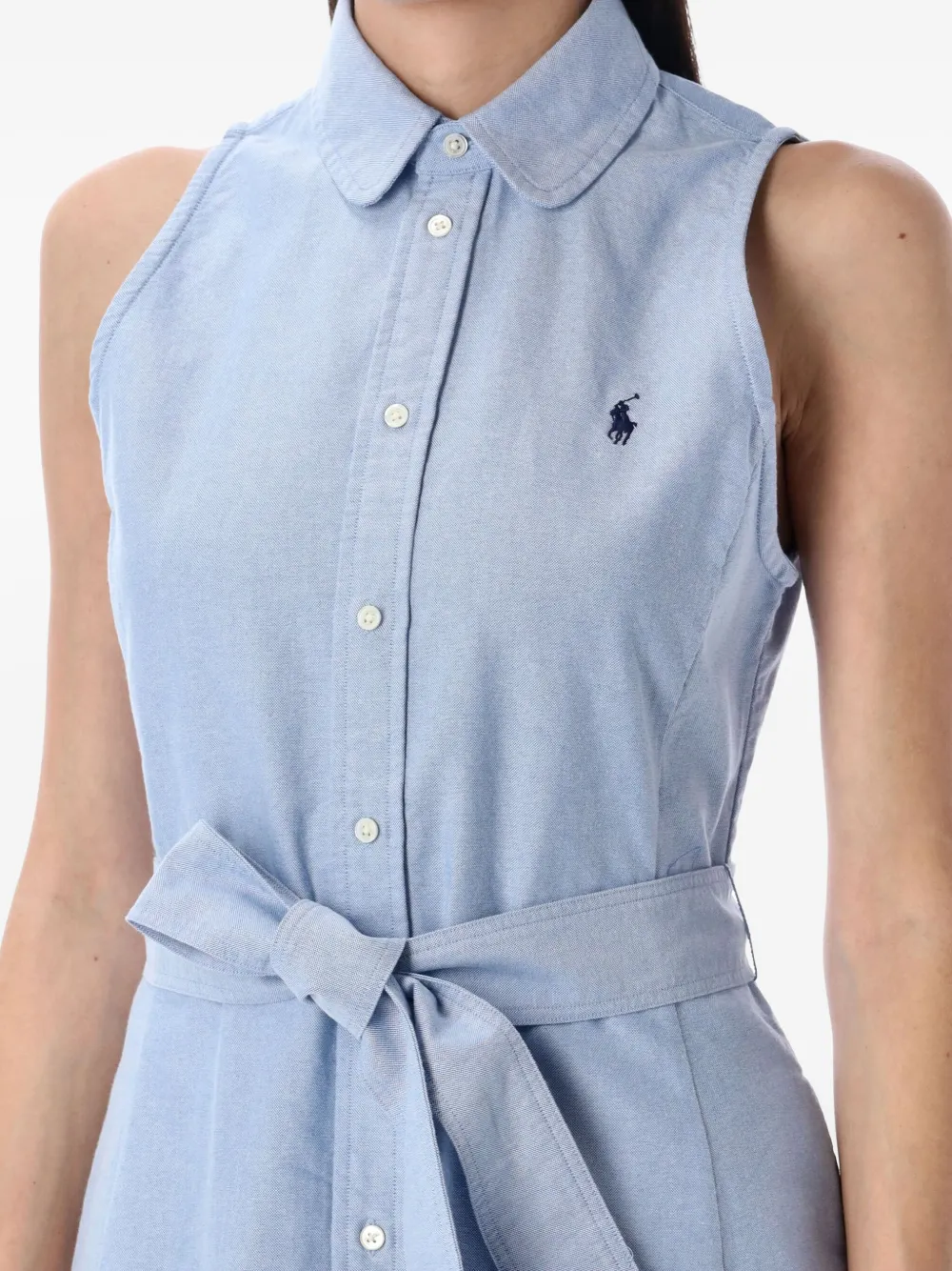 POLO RALPH LAUREN SLEEVELESS BELTED SHIRT DRESS