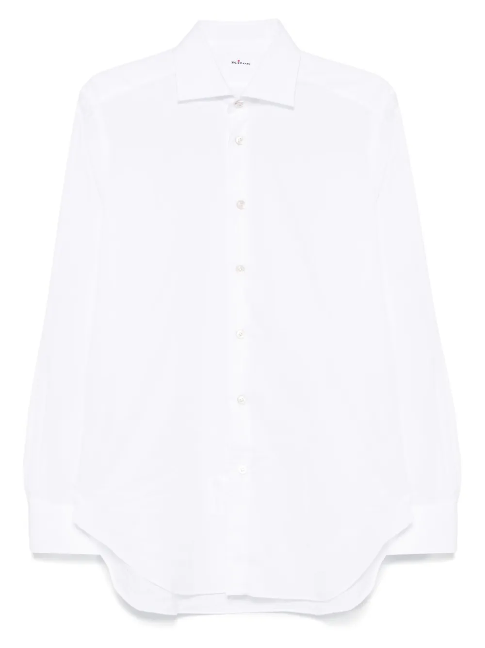 Kiton Overhemd met uitgesneden kraag Wit