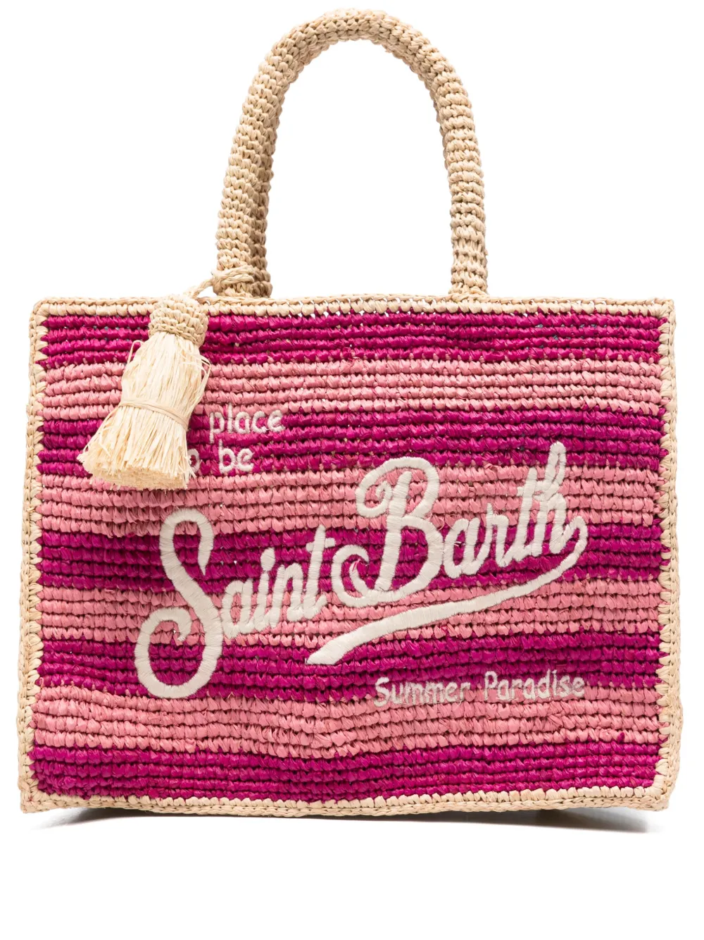 MC2 Saint Barth Kids Colette ラフィア ハンドバッグ - ピンク MC2 Saint Barth Kids Colette ラフィア ハンドバッグ - ピンク