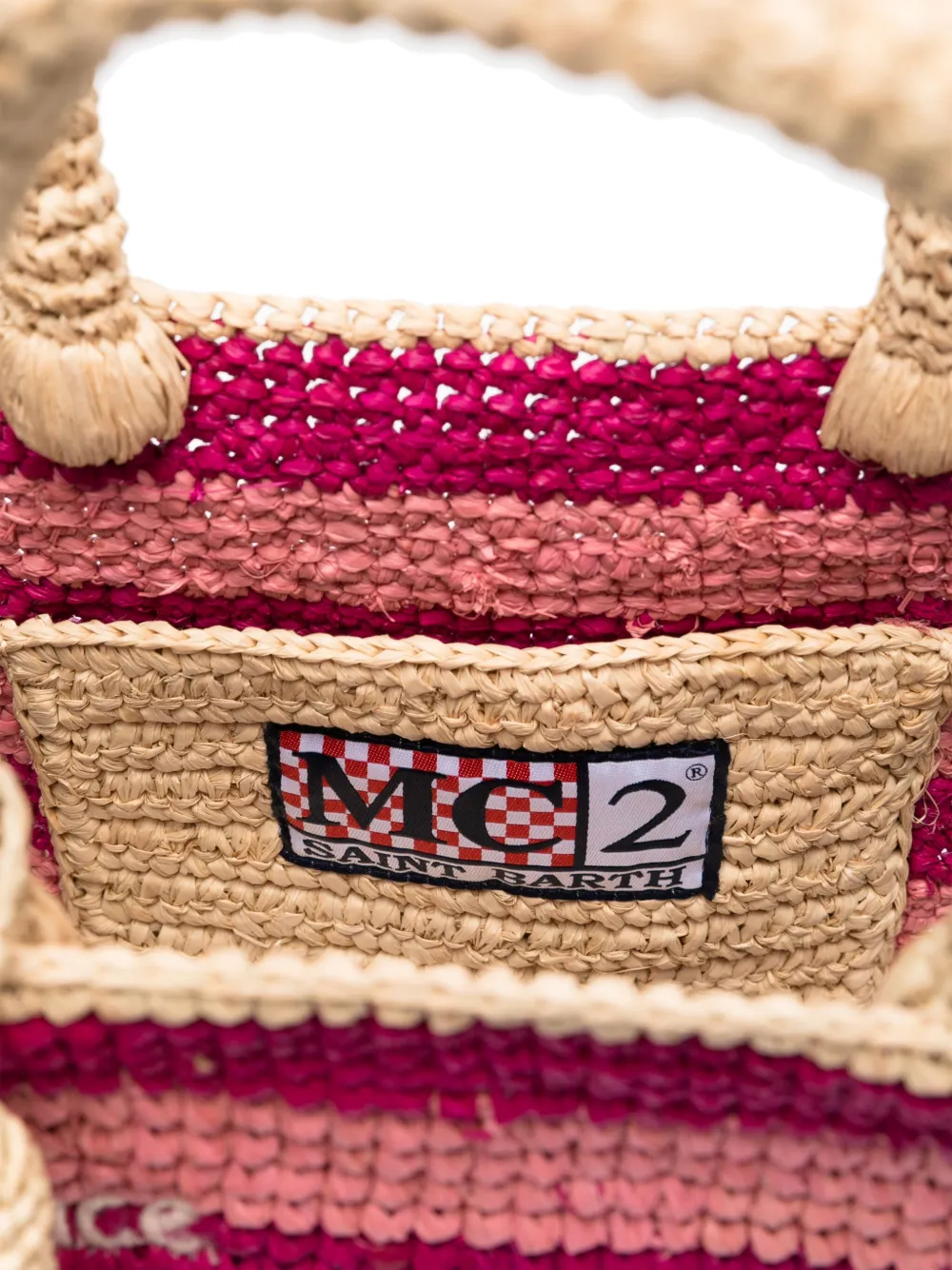 Mc2 Saint Barth Colette Raffia Tote Bag In Pink