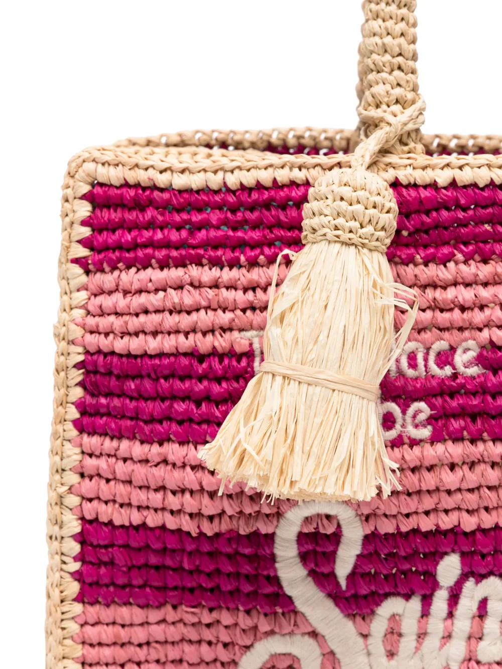 Mc2 Saint Barth Colette Raffia Tote Bag In Pink