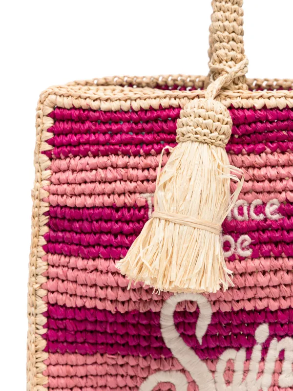 MC2 Saint Barth コレット ラフィア Colette Raffia multicolor striped handbag with logo