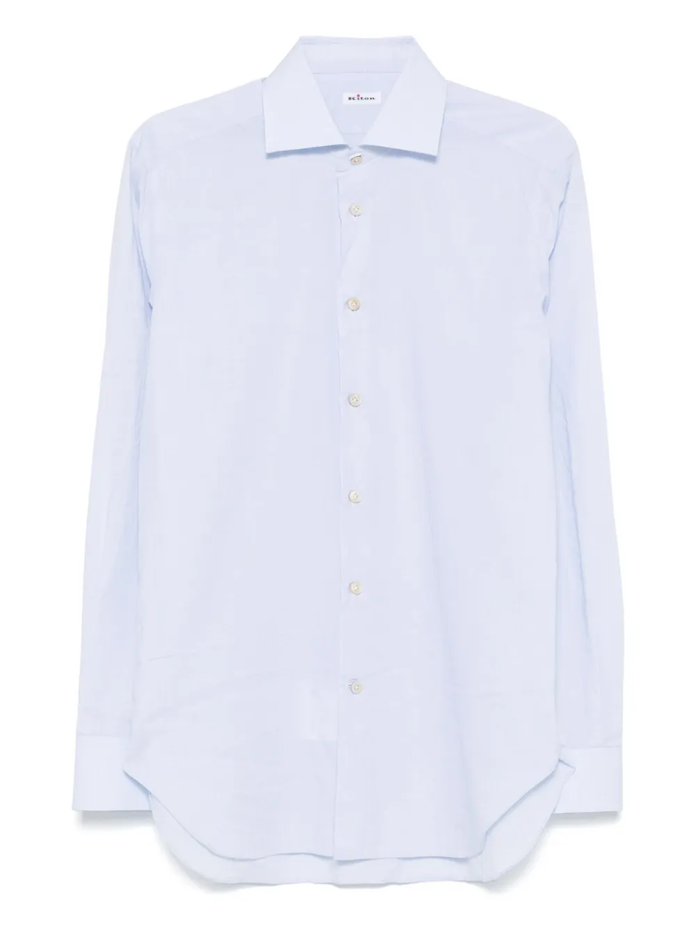 Kiton Overhemd met uitgesneden kraag Blauw