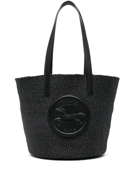 Chloé tote con parche del logo