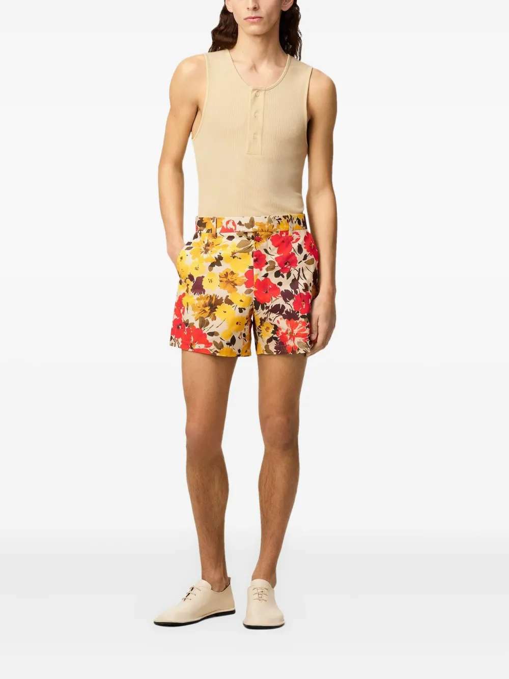 AMI Paris short en coton à fleurs | Shorts courts | Image 2