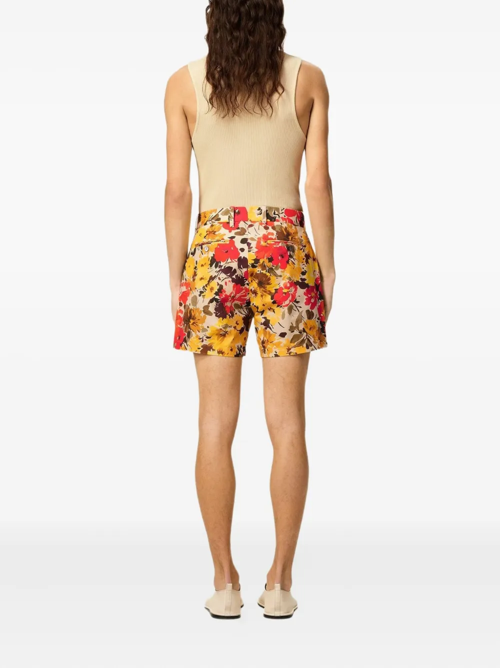AMI Paris Katoenen shorts met bloemenprint Groen