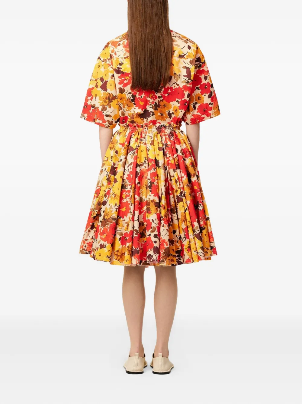 AMI Paris Katoenen midi-rok met bloemenprint Groen