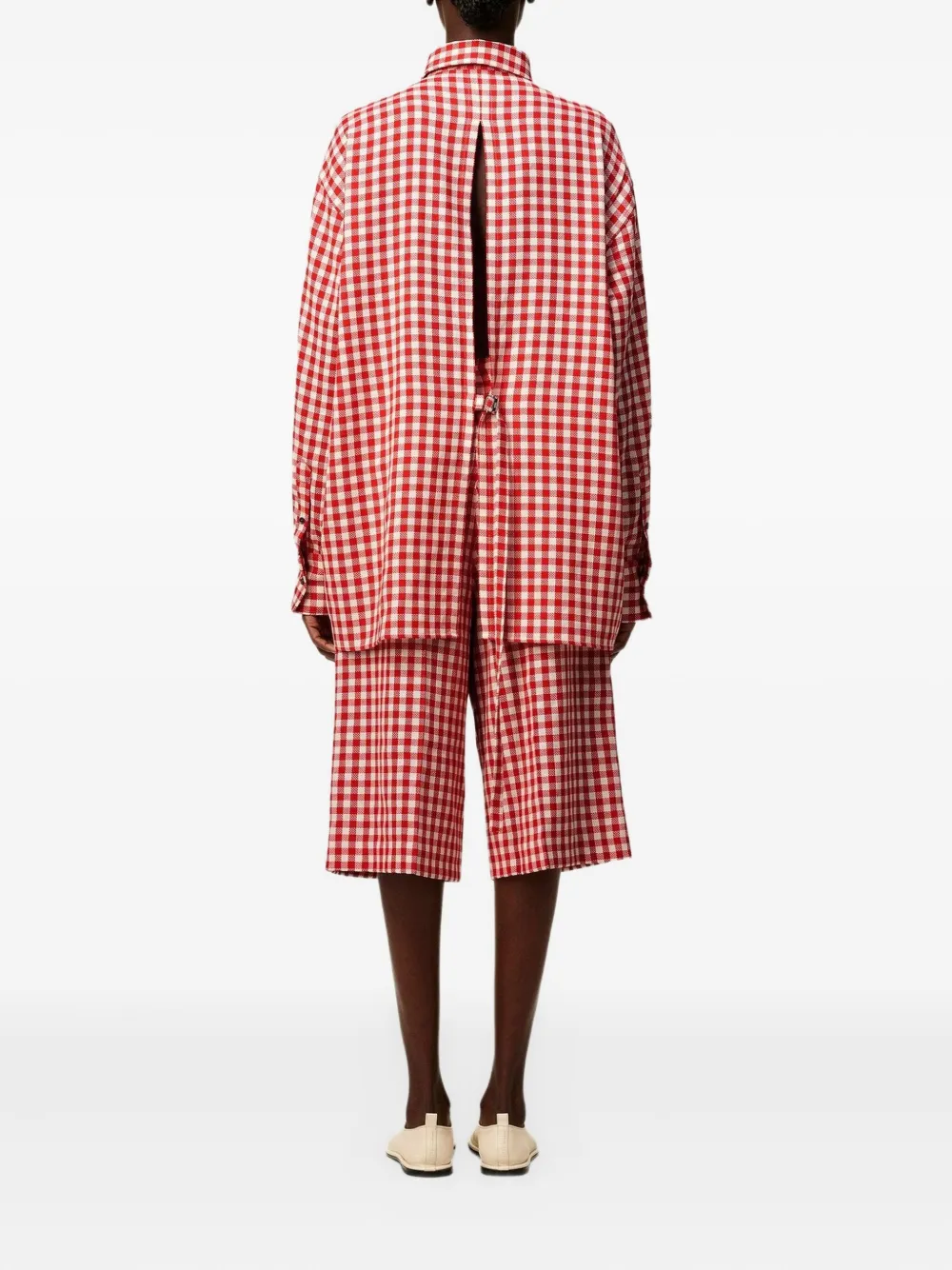 Shop Ami Alexandre Mattiussi Plaid Wool Shirt In Red