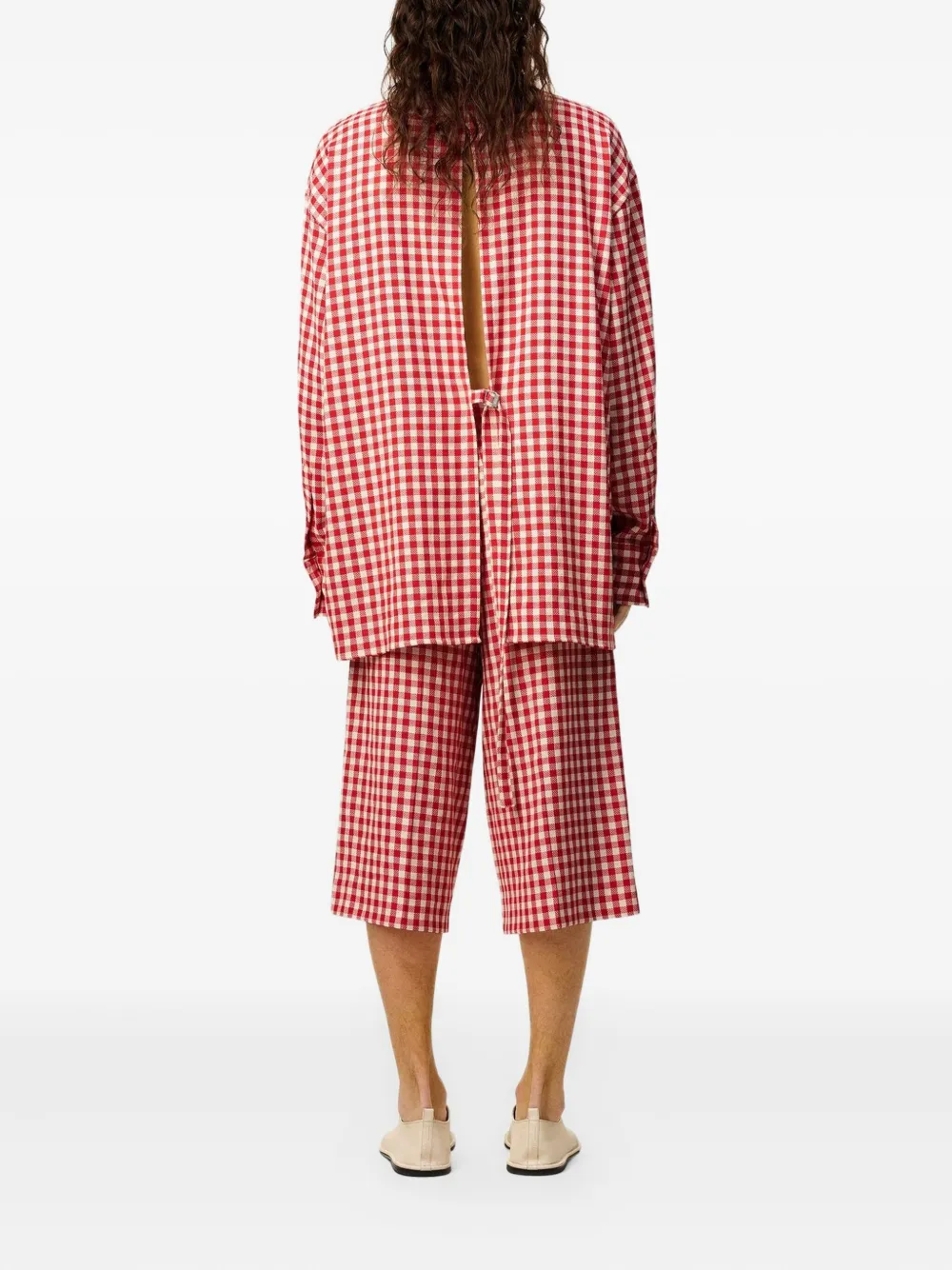 Shop Ami Alexandre Mattiussi Plaid Wool Shirt In Red