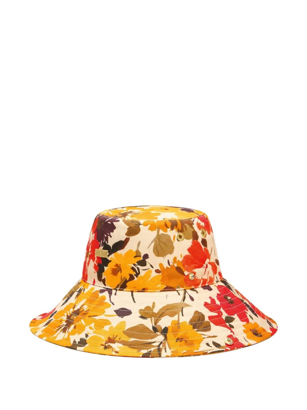 AMI Paris Vissershoed met bloemenprint Geel