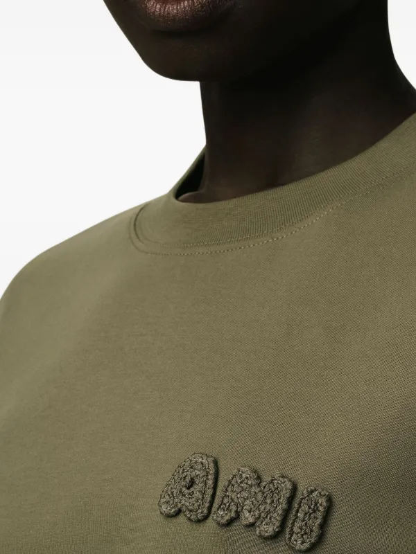 AMI Paris logo-patch T-shirt | Green | FARFETCH