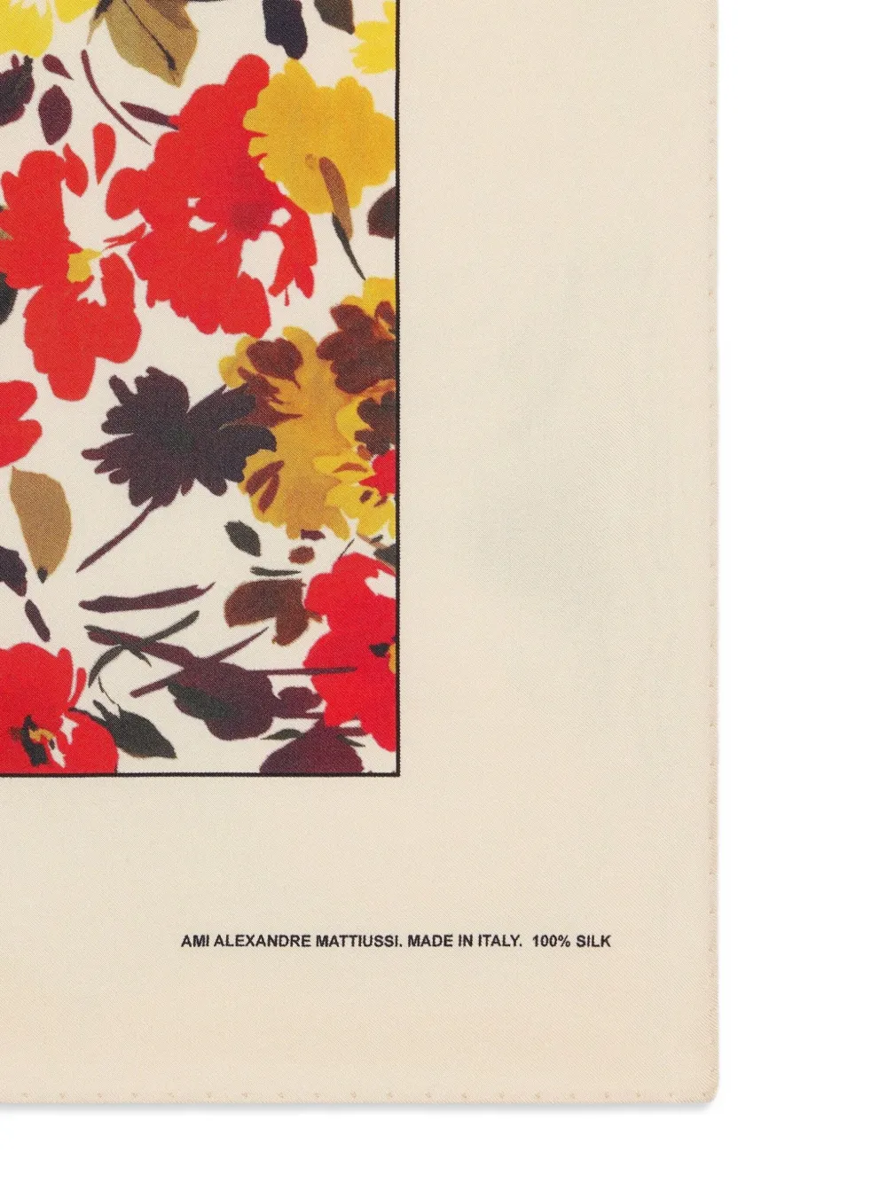 AMI Paris Zijden sjaal met bloemenprint Beige