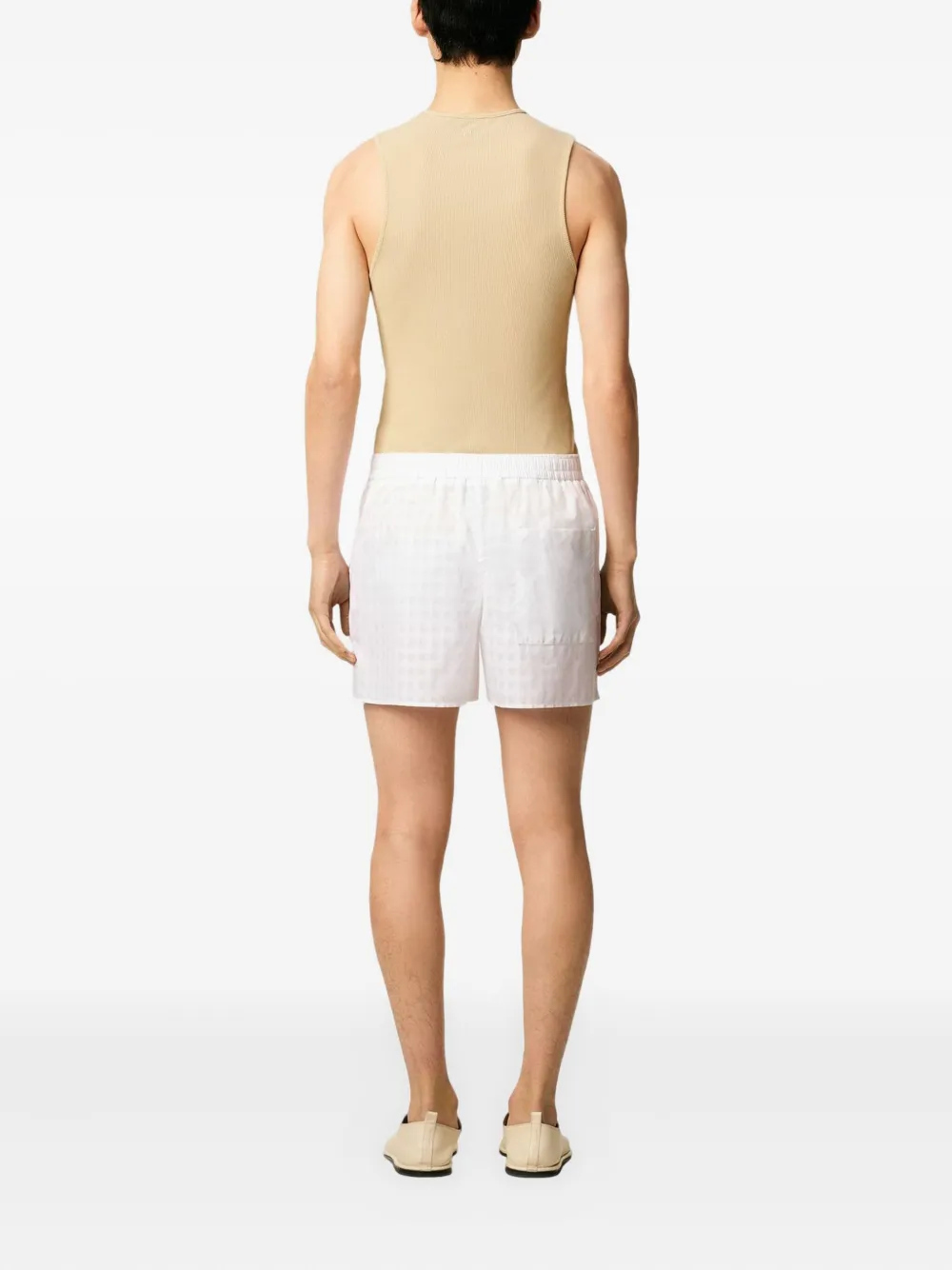 AMI Paris Geribbelde tanktop Beige