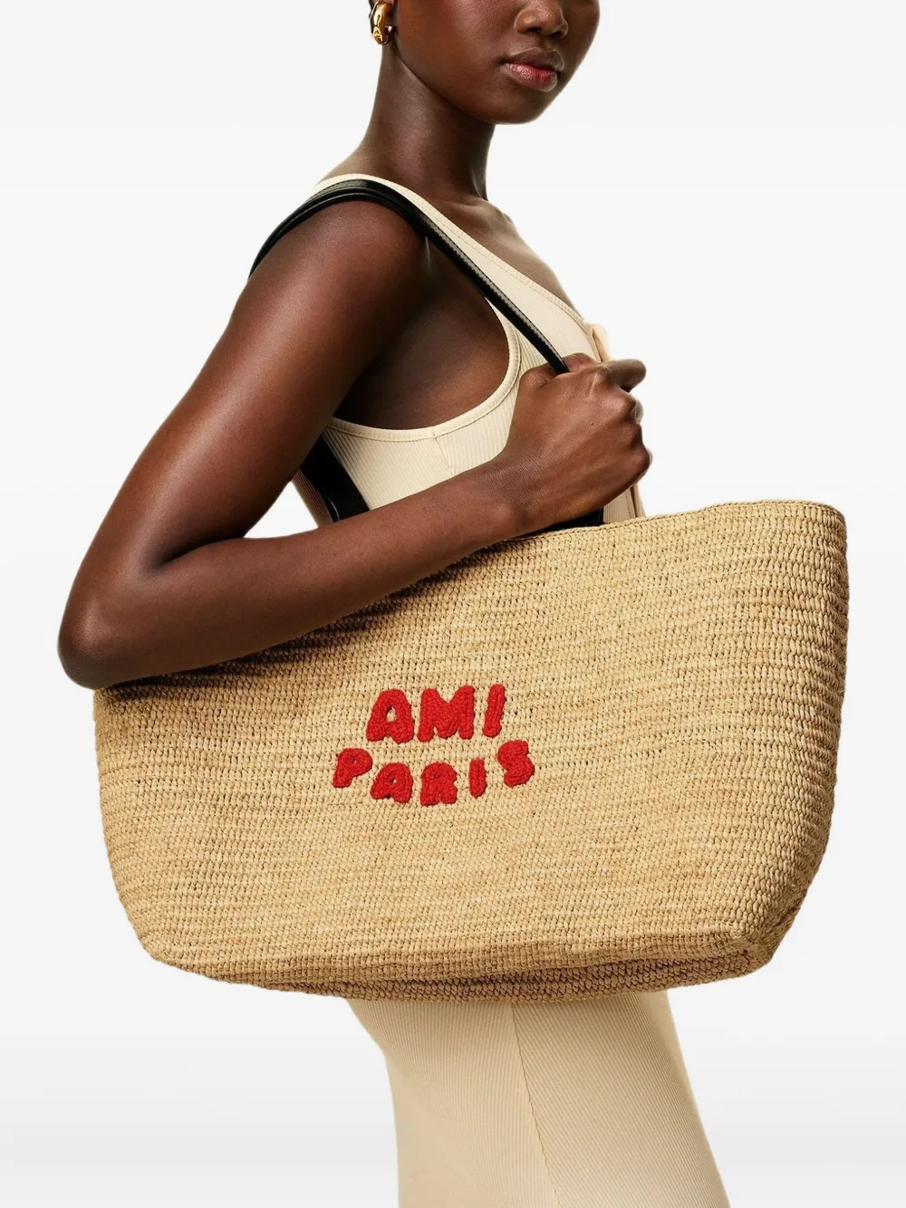 AMI Paris logo-patch tote bag | Men | Image 2