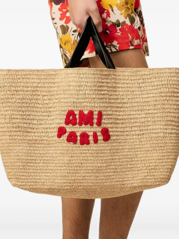 トートバッグ Ami Raffia Tote Bag NATURAL Ami Paris Tote Bag | AMI PARIS