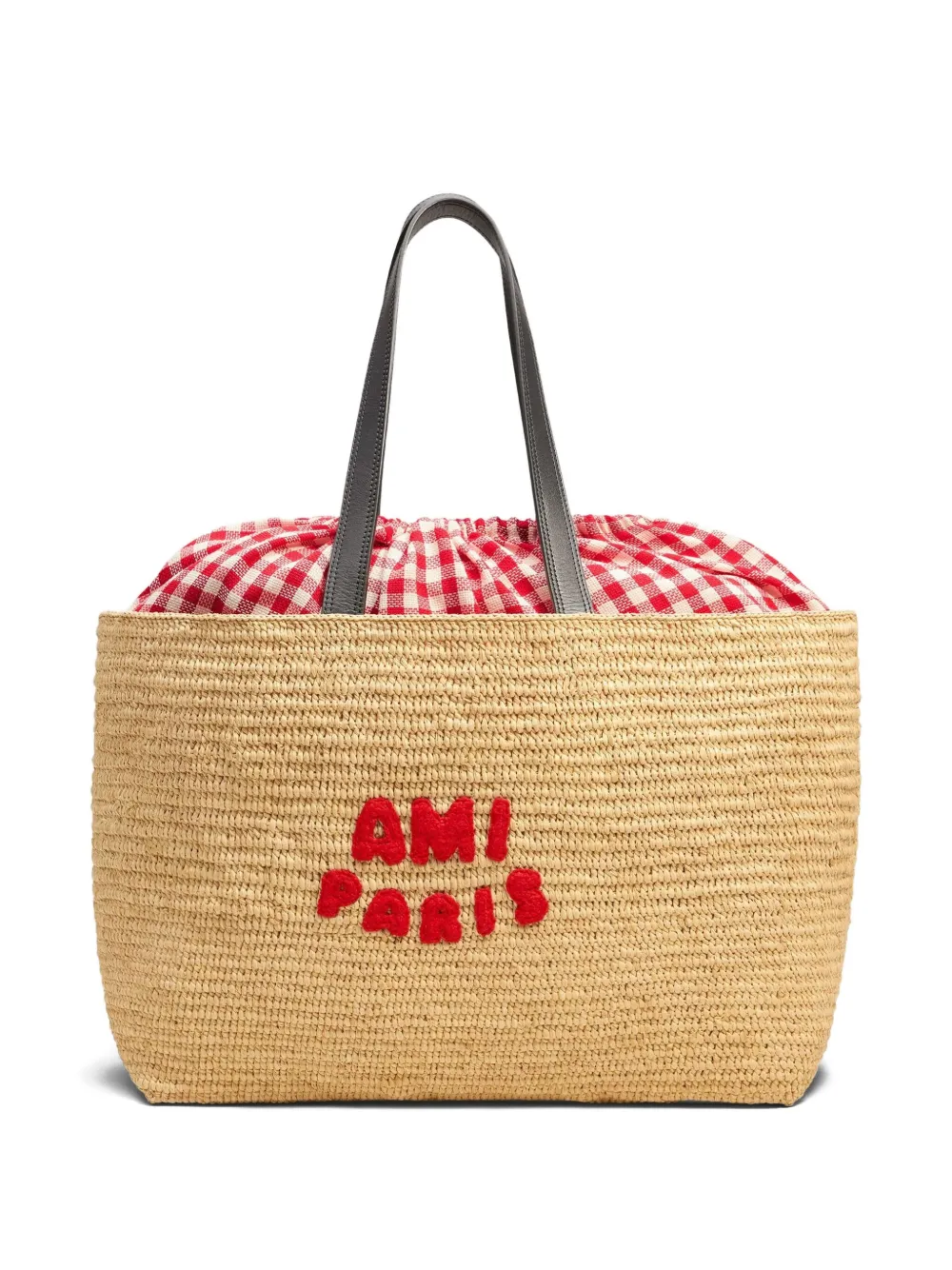 AMI Paris Shopper met logopatch Beige