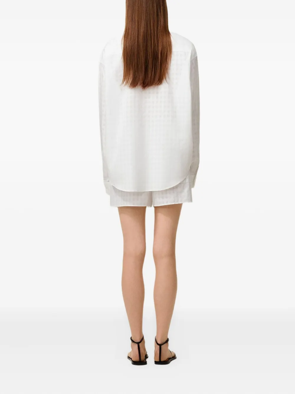 AMI Paris Katoenen shirt met sjaalkraag Wit