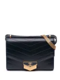 CHANEL Pre-Owned 2018-2019 Small CC Chevron Calfskin Medal Flap crossbody bag - Blue