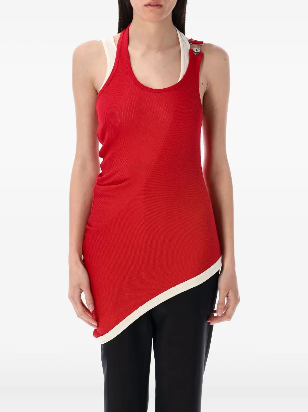 Jean Paul Gaultier ribbed cotton tank top - Rosso