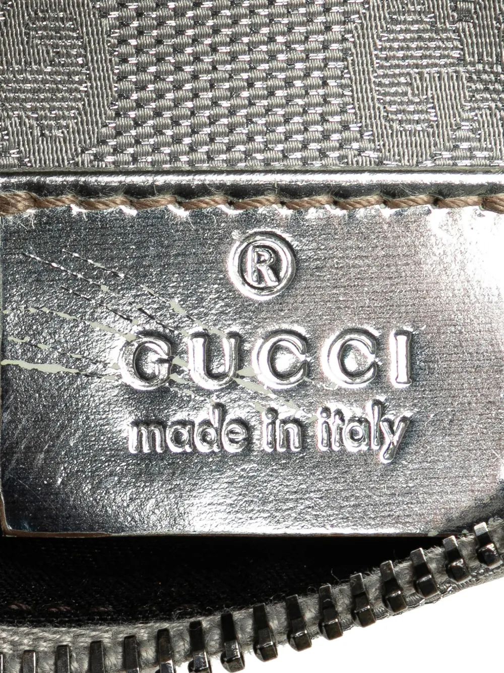 Pre-owned Gucci 2000-2015 Gg Canvas Web Double Pocket Belt Bag In Grey