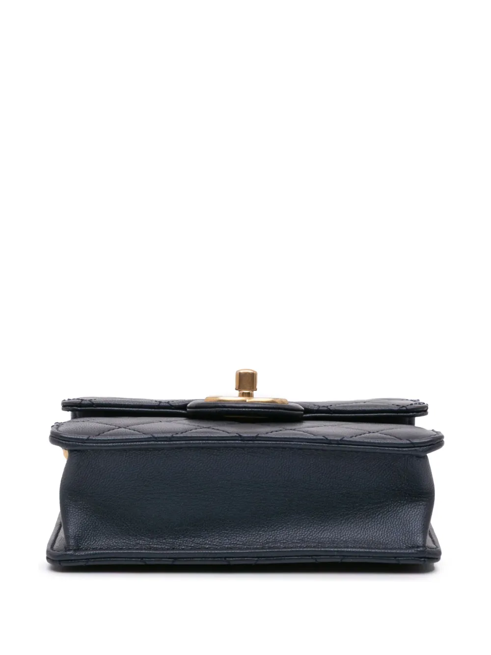 Pre-owned Chanel 2019 Small Lambskin Chic Pearls Flap Crossbody Bag In Blue